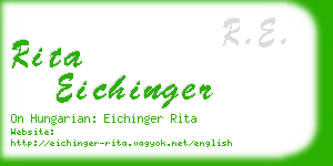 rita eichinger business card